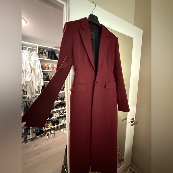 Zara Burgundy Hourglass coat - Picture 2 of 7